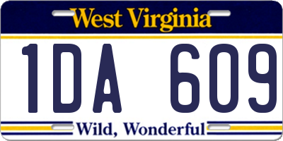 WV license plate 1DA609