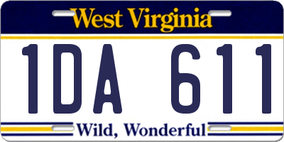 WV license plate 1DA611