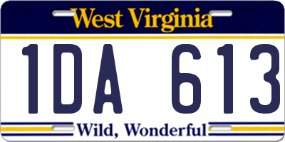 WV license plate 1DA613