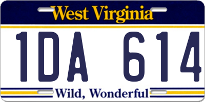 WV license plate 1DA614