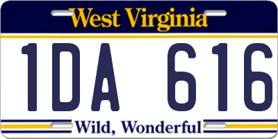 WV license plate 1DA616