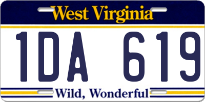 WV license plate 1DA619