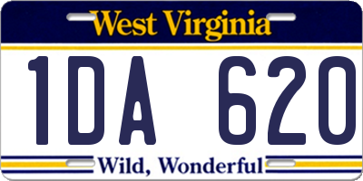 WV license plate 1DA620