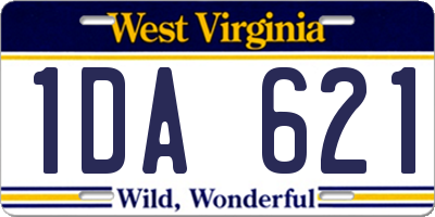 WV license plate 1DA621
