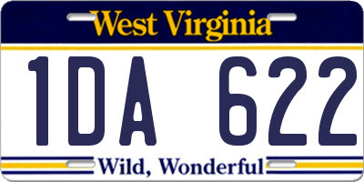 WV license plate 1DA622