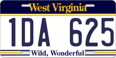 WV license plate 1DA625