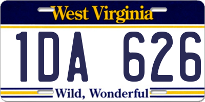 WV license plate 1DA626