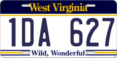 WV license plate 1DA627