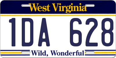 WV license plate 1DA628