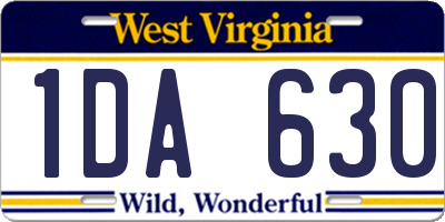 WV license plate 1DA630