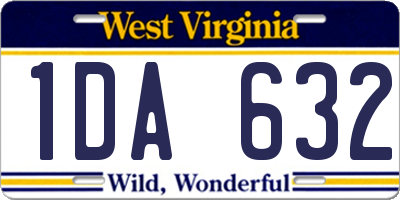 WV license plate 1DA632