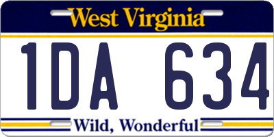 WV license plate 1DA634