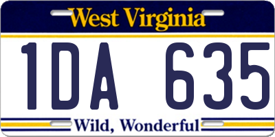 WV license plate 1DA635