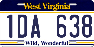 WV license plate 1DA638