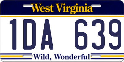 WV license plate 1DA639