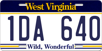 WV license plate 1DA640