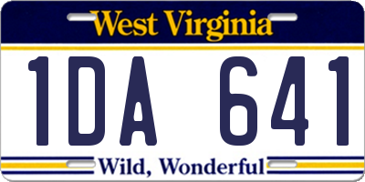 WV license plate 1DA641