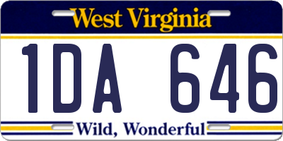 WV license plate 1DA646