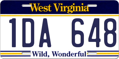 WV license plate 1DA648