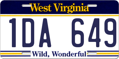 WV license plate 1DA649