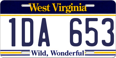 WV license plate 1DA653