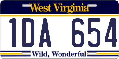 WV license plate 1DA654