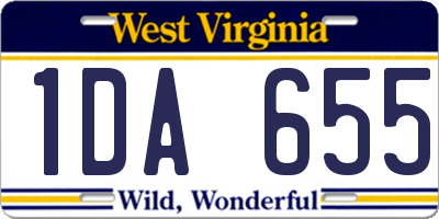 WV license plate 1DA655