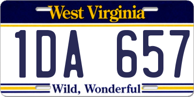 WV license plate 1DA657