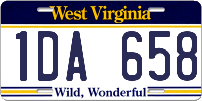 WV license plate 1DA658