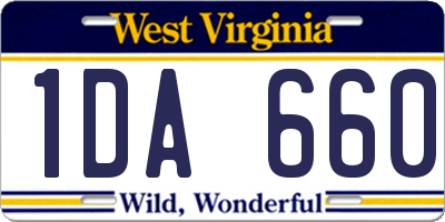 WV license plate 1DA660