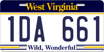 WV license plate 1DA661
