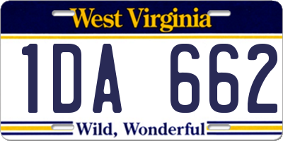 WV license plate 1DA662