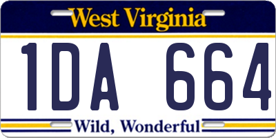 WV license plate 1DA664