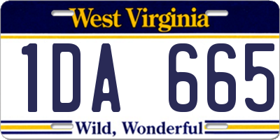 WV license plate 1DA665