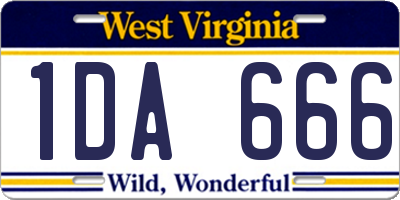 WV license plate 1DA666