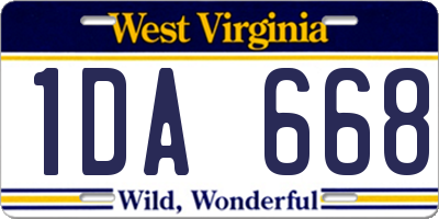 WV license plate 1DA668