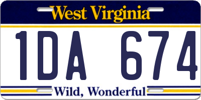 WV license plate 1DA674