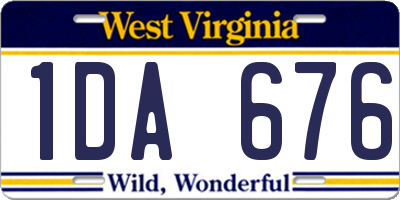 WV license plate 1DA676