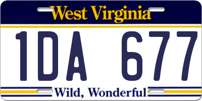WV license plate 1DA677