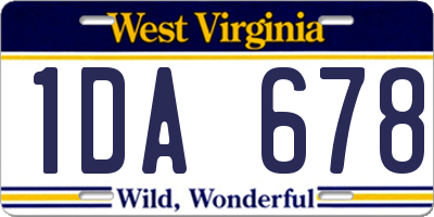 WV license plate 1DA678