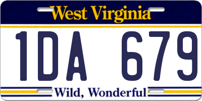 WV license plate 1DA679