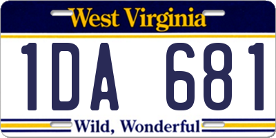 WV license plate 1DA681