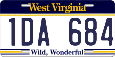 WV license plate 1DA684