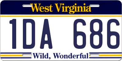 WV license plate 1DA686