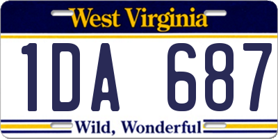 WV license plate 1DA687