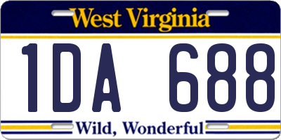 WV license plate 1DA688
