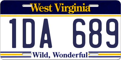 WV license plate 1DA689