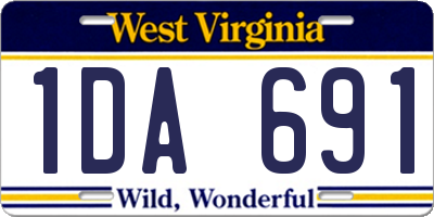 WV license plate 1DA691