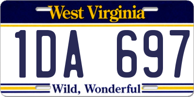 WV license plate 1DA697
