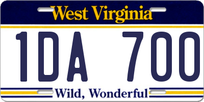 WV license plate 1DA700